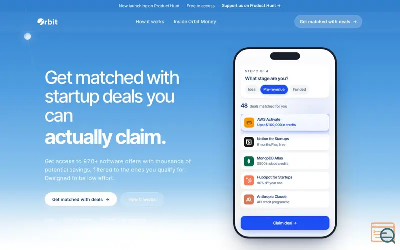 Screenshot of Orbit Money: Software Deal Matcher 