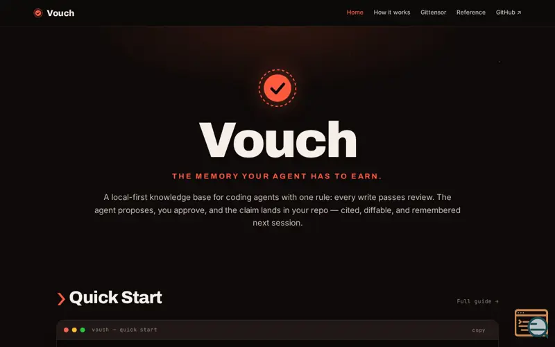 Screenshot of Vouch