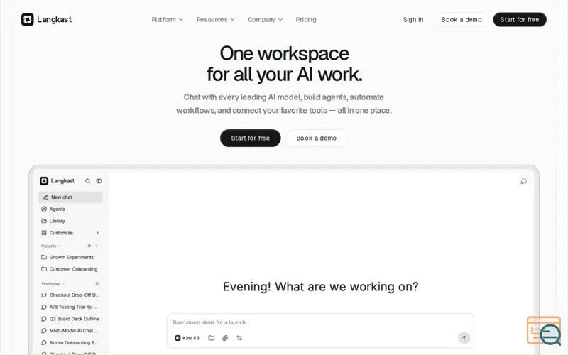 Screenshot of Langkast | Every AI model, one subscription