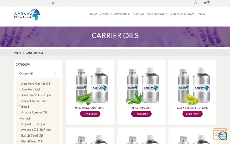 Screenshot of Aarnav Global Exports