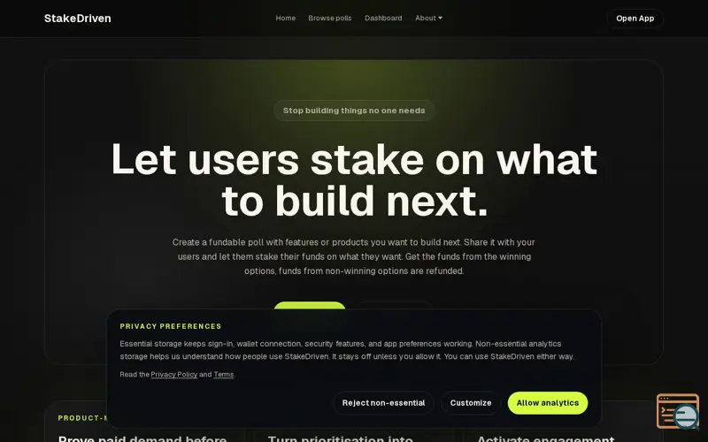 Screenshot of StakeDriven