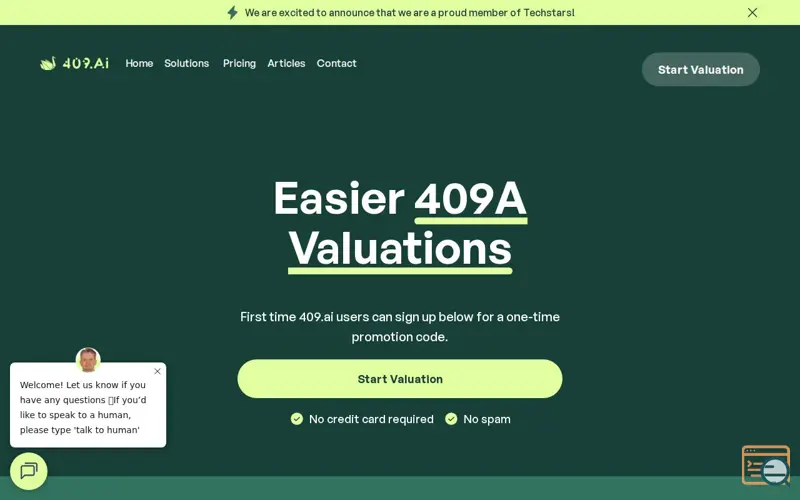 Screenshot of 409.ai