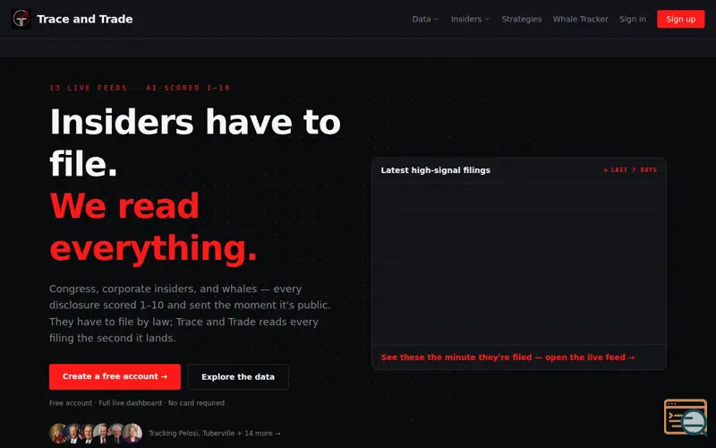 Screenshot of Trace and Trade