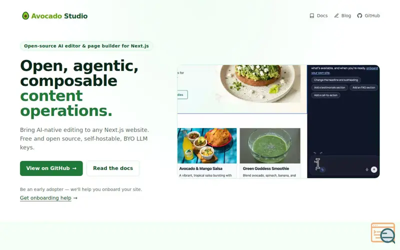 Screenshot of Avocado Studio AI - Site Content Ops