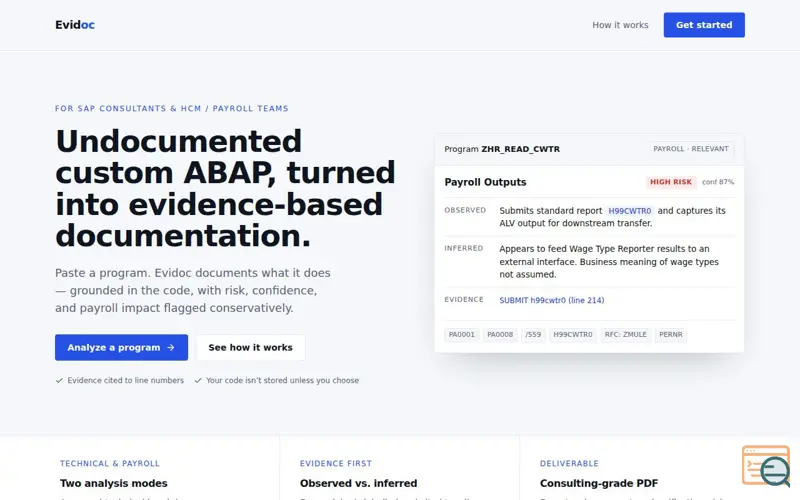 Screenshot of Evidoc