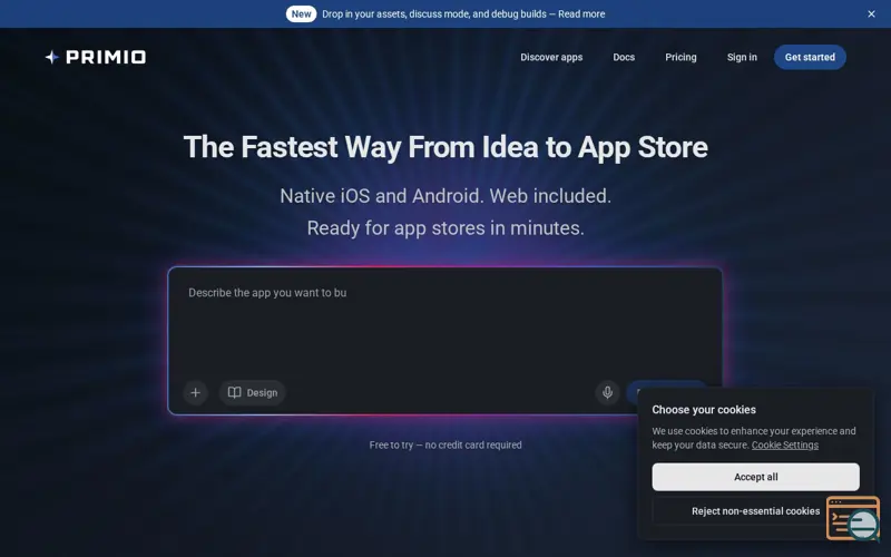Screenshot of Primio
