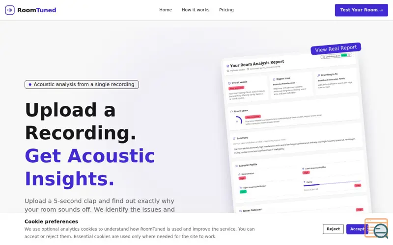 Screenshot of RoomTuned