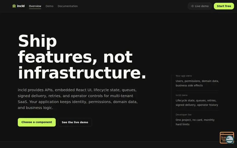 Screenshot of incld.dev