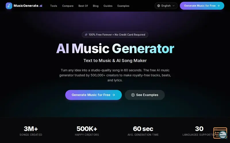 Screenshot of MusicGenerate