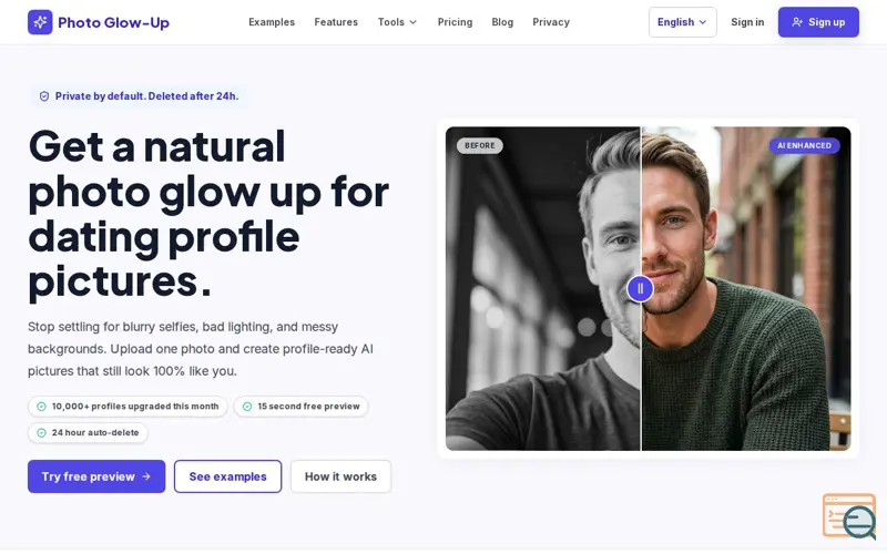 Screenshot of Photo Glow-up