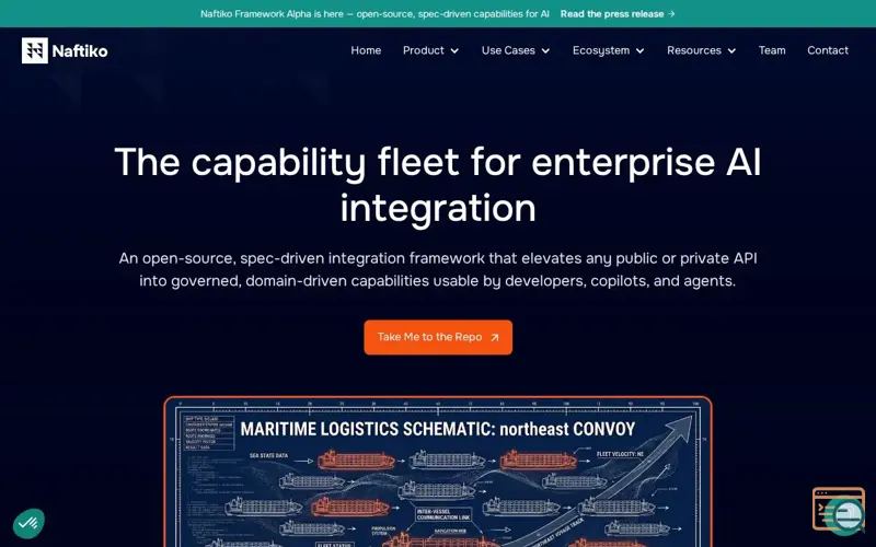 Screenshot of Naftiko, a launch using Axeptio