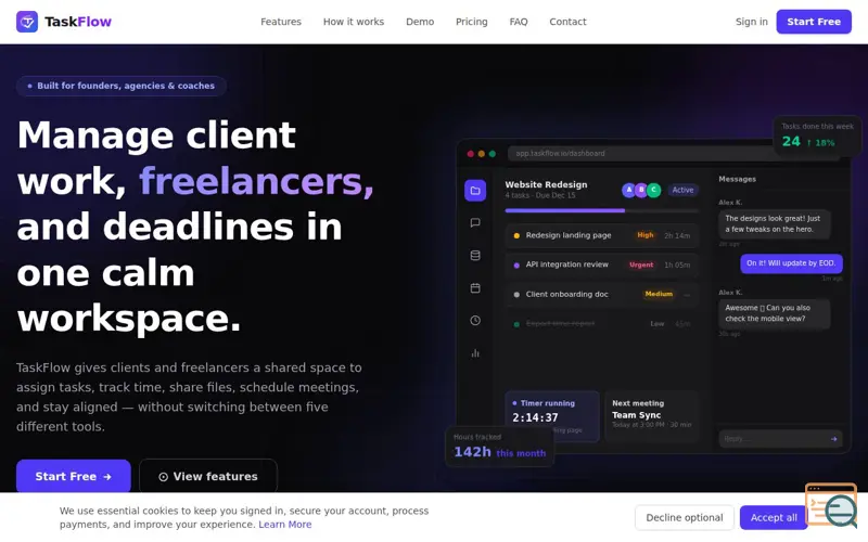 Screenshot of TaskFlow