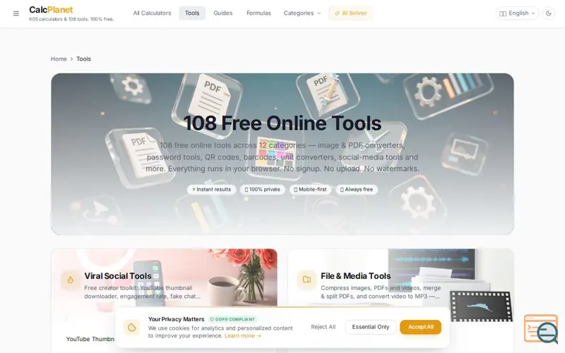 Screenshot of Everything You Need to Calculate. 4Free