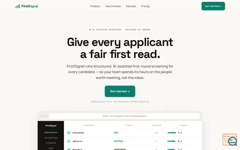 Screenshot of FirstSignal