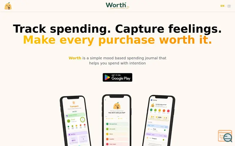 Screenshot of Worth: Expense Mood Journal