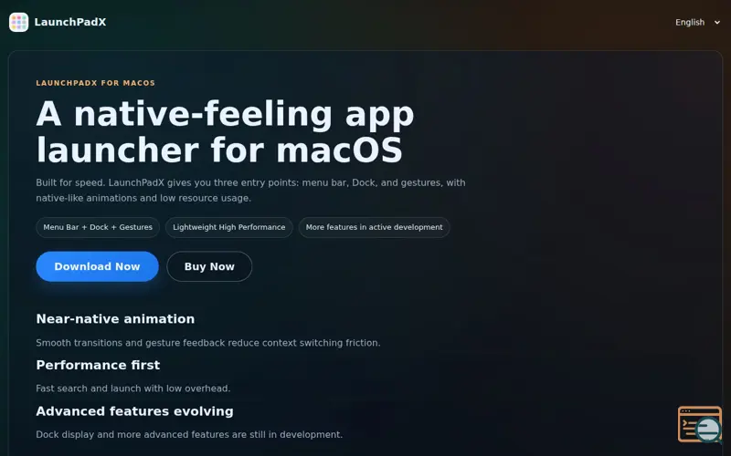 Screenshot of LaunchPadX