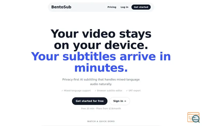 Screenshot of BentoSub