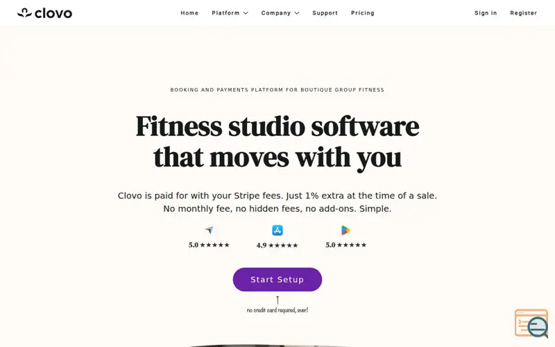 Screenshot of Clovo
