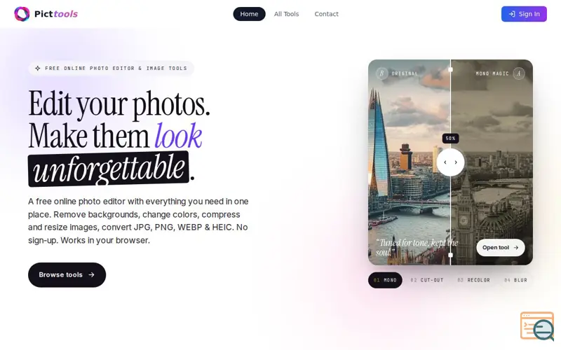 Screenshot of PictTools