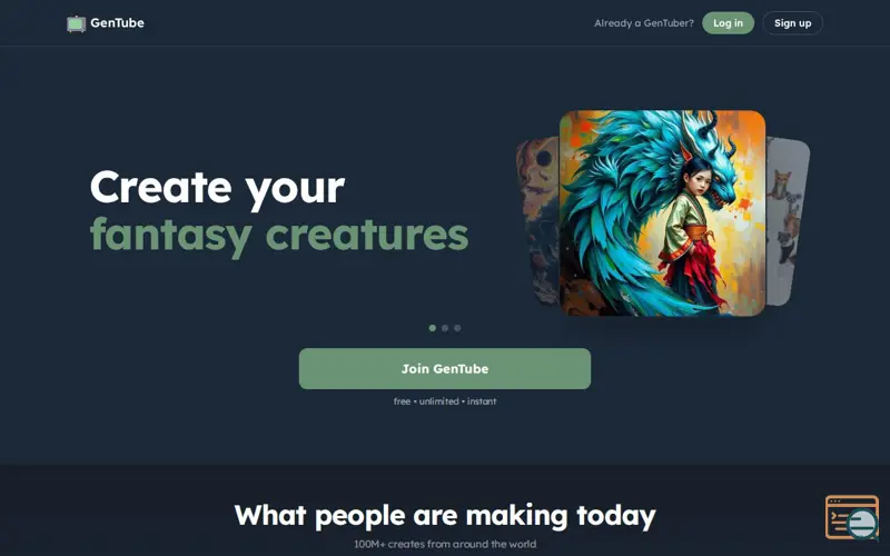 Screenshot of GenTube