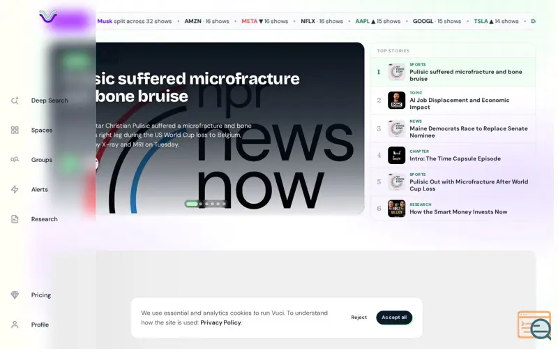Screenshot of Vuci