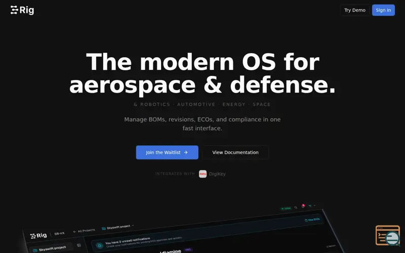 Screenshot of Rig
