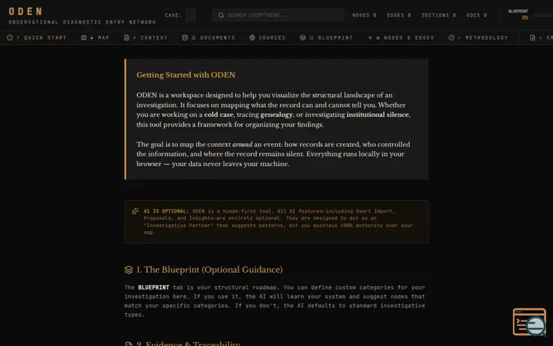 Screenshot of ODEN