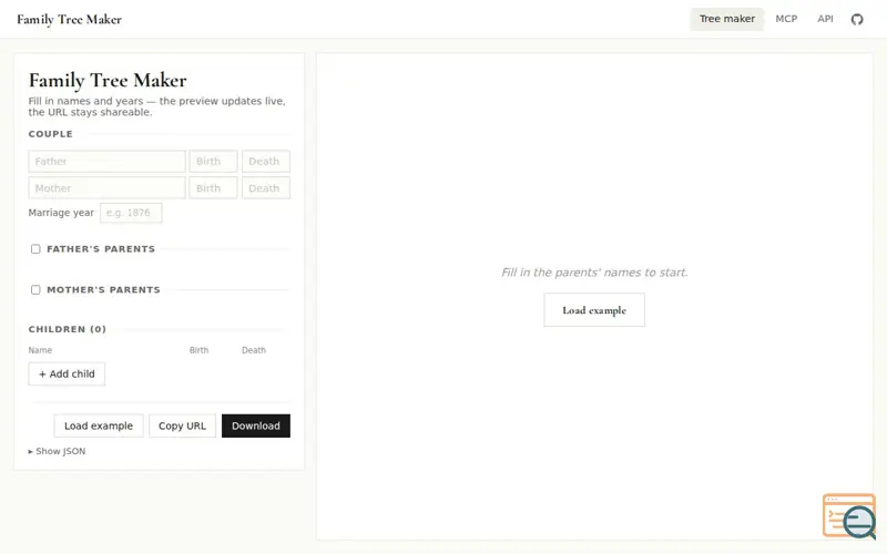 Screenshot of Family Tree Maker