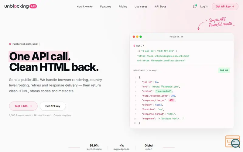 Screenshot of UnblockingAPI