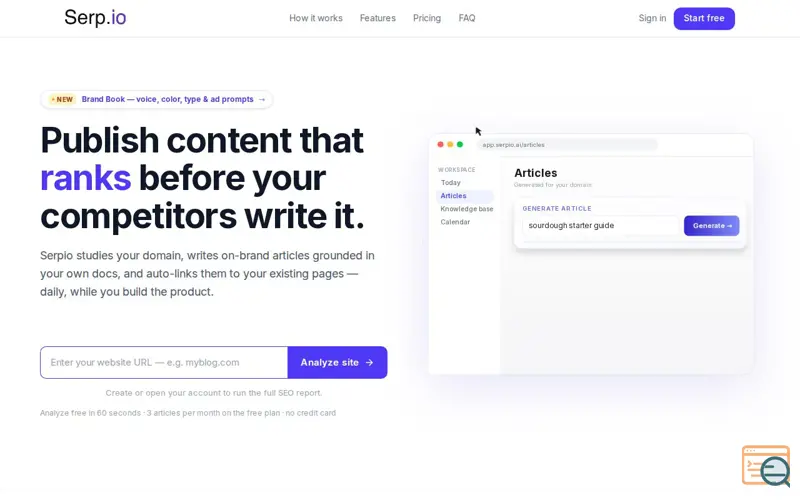 Screenshot of Serpio