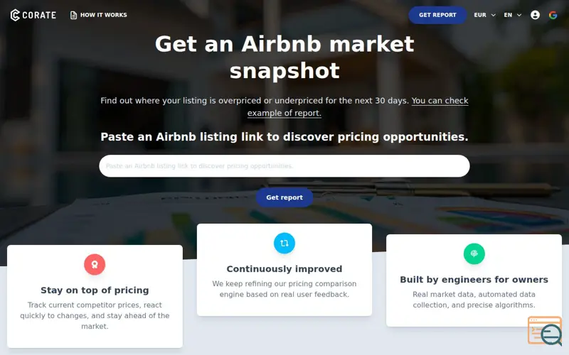 Screenshot of Corate