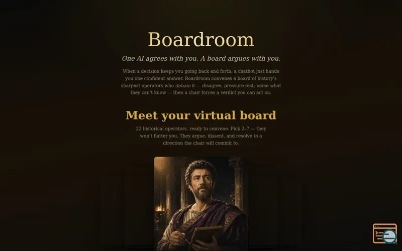 Screenshot of Boardroom: History's greatest minds