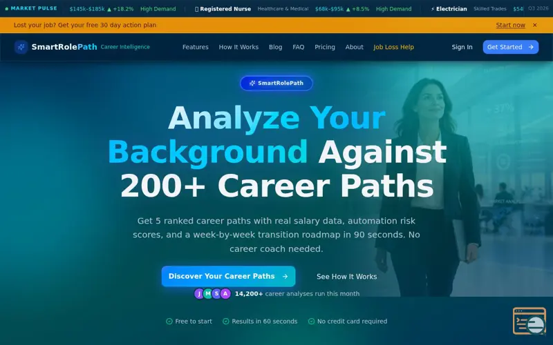 Screenshot of SmartRolePath: AI Career Roadmaps
