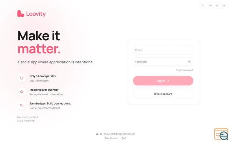 Screenshot of Loovity