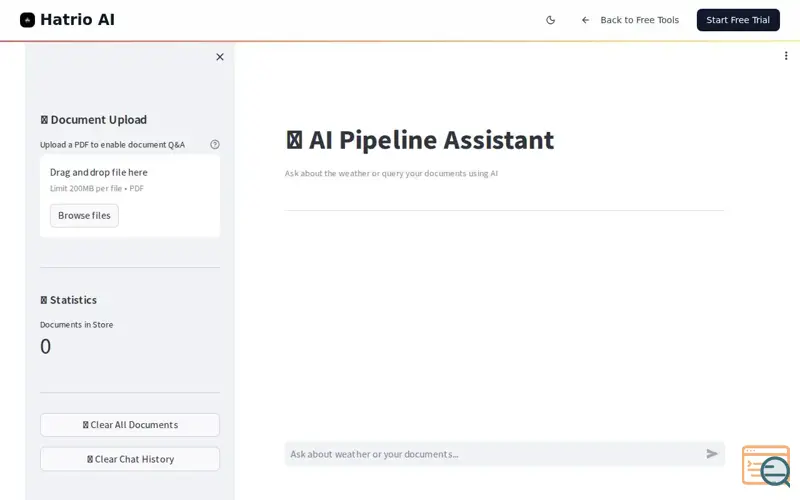 Screenshot of RAG Chat, a launch using Lorem Flickr
