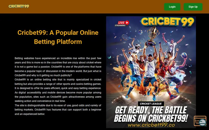 Screenshot of Login And Betting ID