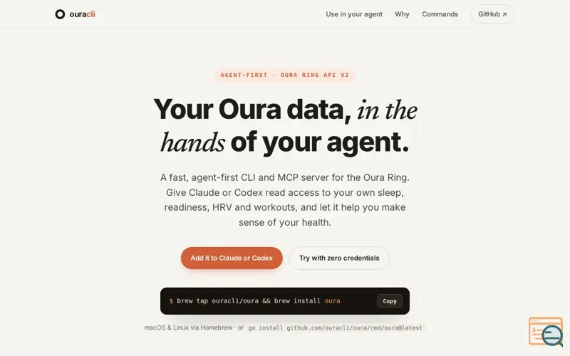 Screenshot of ouracli