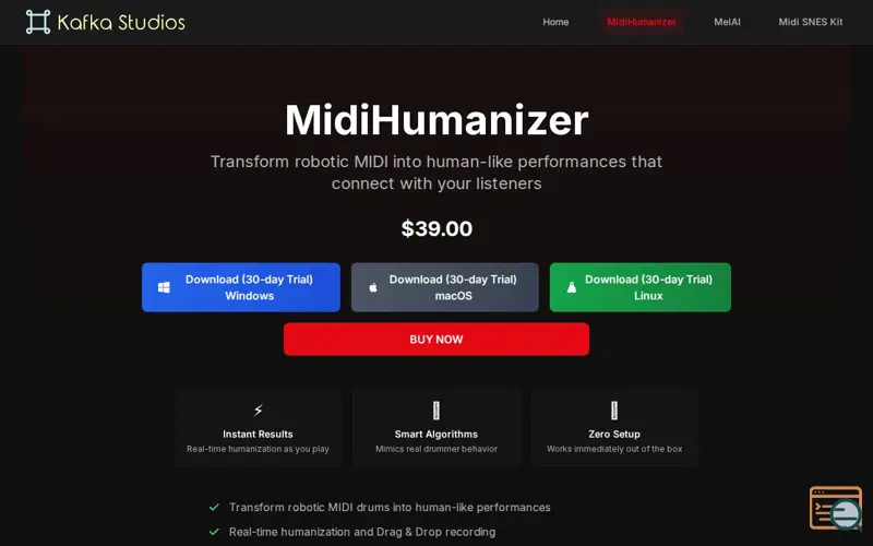 Screenshot of MidiHumanizer
