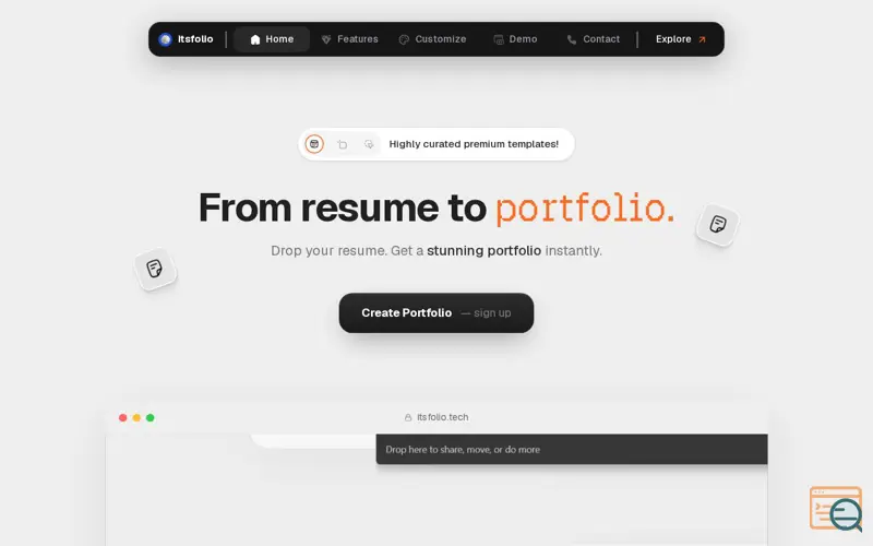 Screenshot of itsfolio