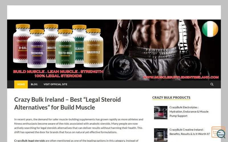Screenshot of Crazy Bulk Ireland To Build Muscle Fast