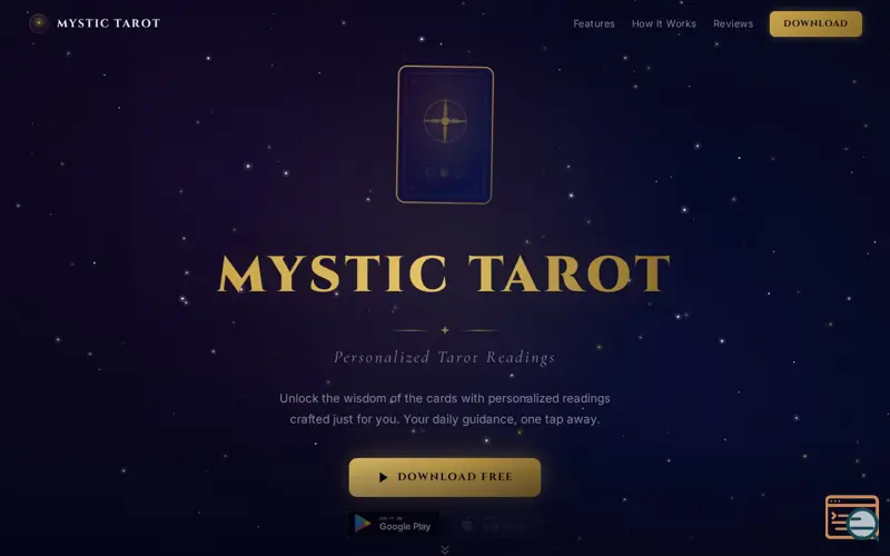 Screenshot of Mystic Tarot
