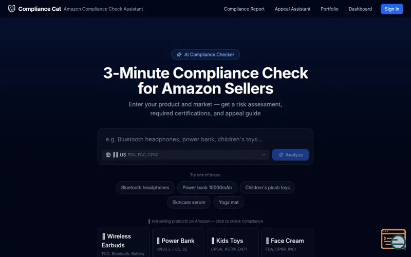 Screenshot of Compliance Cat