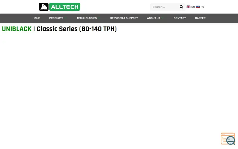 Screenshot of Road Equipment Manufacturer and Exporter, a launch using ElementsKit