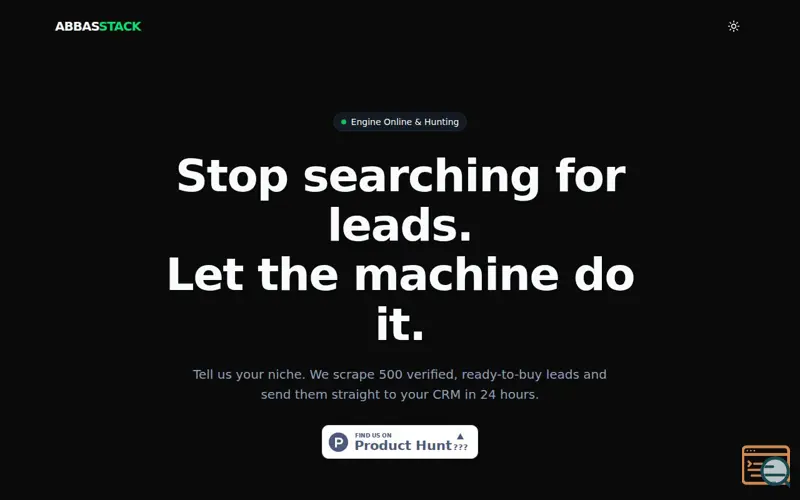 Screenshot of AbbasStack Lead Engine