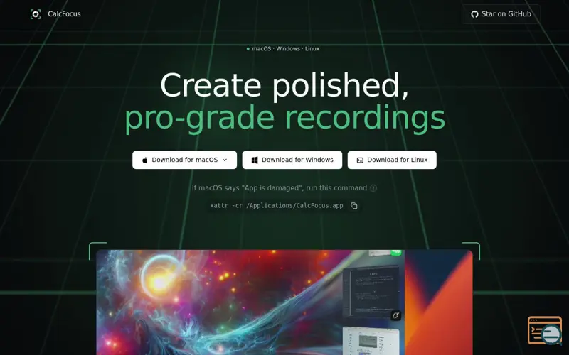 Screenshot of CalcFocus