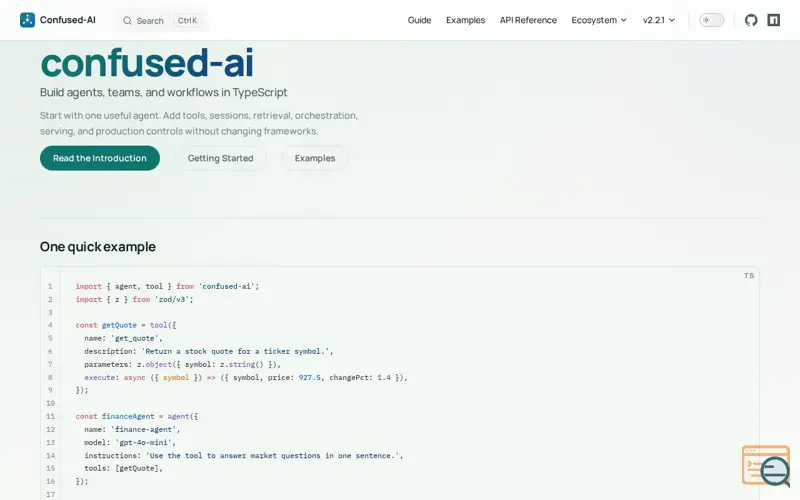 Screenshot of confused-ai