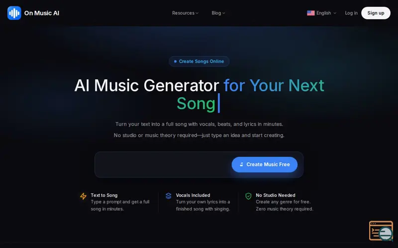 Screenshot of On Music AI