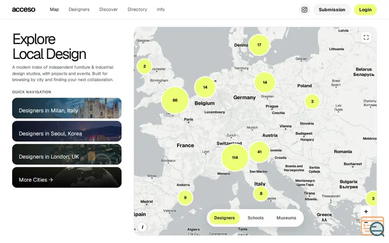 Screenshot of Acceso, a launch using Turso