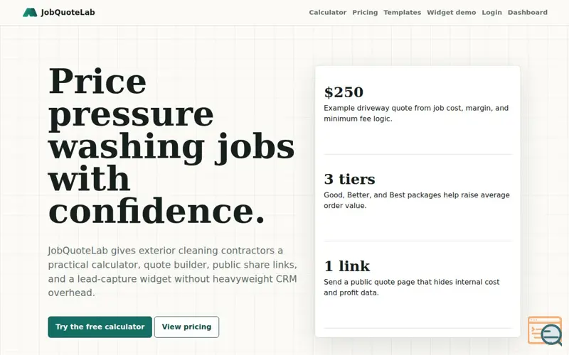 Screenshot of JobQuoteLab