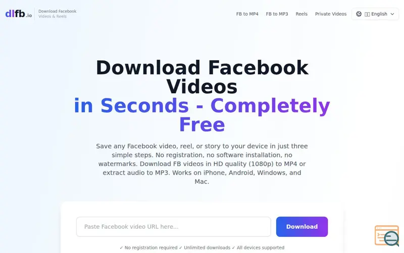 Screenshot of DLFB Video Downloader